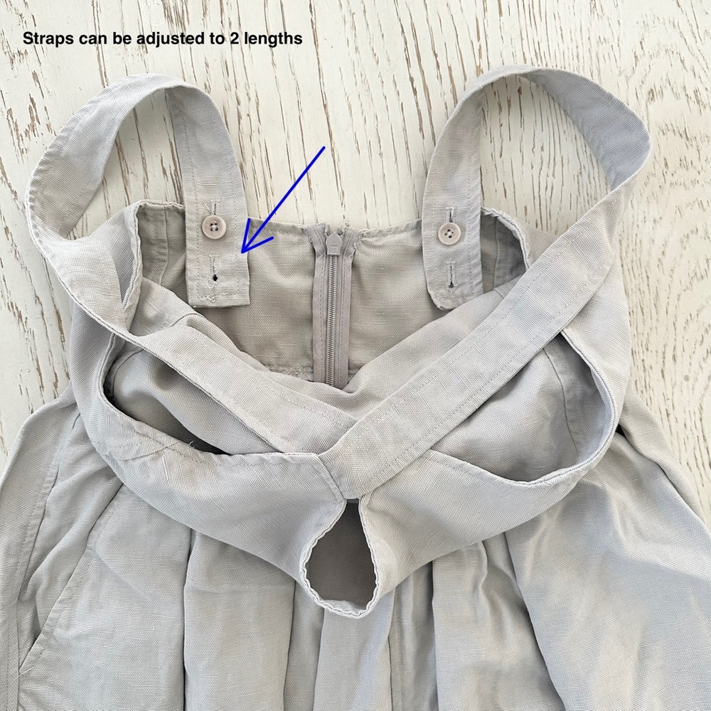 ARITZIA | (NWT) WILFRED βHYMNEβ DRESS SUMMER LINEN CRISS-CROSS STRAP MILK MAID - Picture 7 of 10